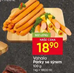 Hruška Váhala Párky se sýrem nabídka