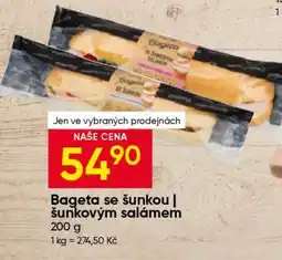 Hruška Bageta se šunkou | šunkovým salámem nabídka