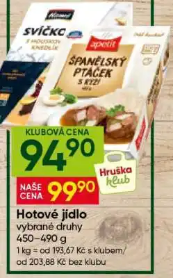 Hruška Hotové jídlo nabídka