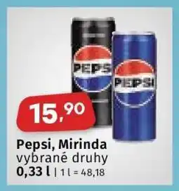 Coop Pepsi, Mirinda nabídka