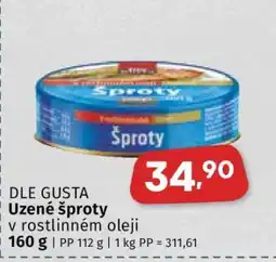 Coop DLE GUSTA Uzené šproty nabídka