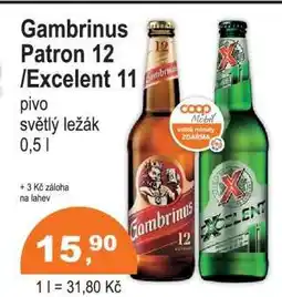 COOP DISKONT GAMBRINUS PATRON 12 EXCELENT 11 nabídka