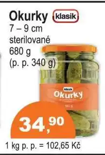 COOP DISKONT Okurky klasik nabídka