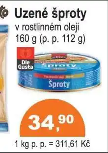COOP DISKONT UZENÉ ŠPROTY nabídka