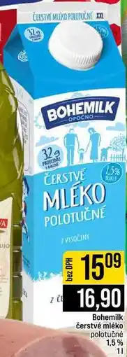 Jip Bohemilk čerstvé mléko polotučné 1,5% nabídka