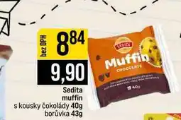 Jip Sedita muffin s kousky čokolády 40g borůvka 43g nabídka