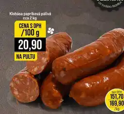 Jip Klobása papriková pálivá cca 2 kg 100g nabídka