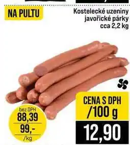 Jip Kostelecké uzeniny javořické párky cca 2,2 kg 100g nabídka