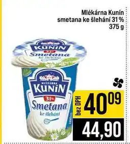 Jip Mlékárna Kunín smetana ke šlehání 31% nabídka