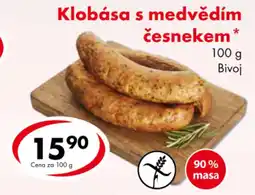 CBA Bivoj klobása s medvědím česnekom nabídka