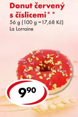 CBA Donut červený s číslicemi nabídka