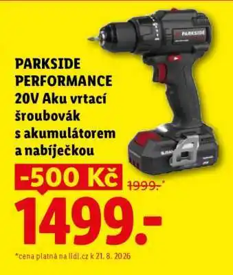 PARKSIDE PERFORMANCE 20V Aku vrtačí šroubovák
