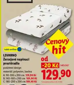 Lidl Livarno Žerzejové napínací prostěradlo nabídka