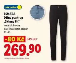 Lidl ESMARA Džíny push-up „Skinny Fit“ nabídka