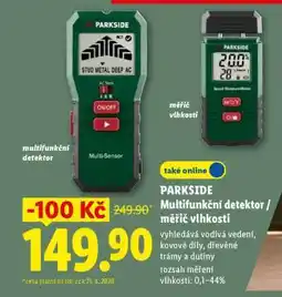 Lidl PARKSIDE Multifunkční detektor / měřič vlhkosti nabídka