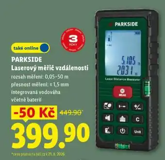 PARKSIDE Laserový měřič vzdálenosti