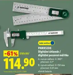 Lidl PARKSIDE Digitální úhloměr / digitální posuvné měřítko nabídka