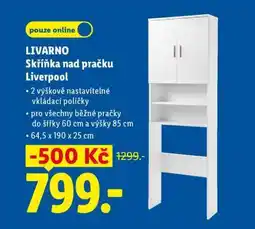 Lidl Livarno Skříňka nad pračku Liverpool nabídka