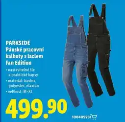 Lidl PARKSIDE Pánské pracovní kalhoty s laclem Fan Edition nabídka