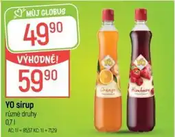 Globus Yo sirup nabídka