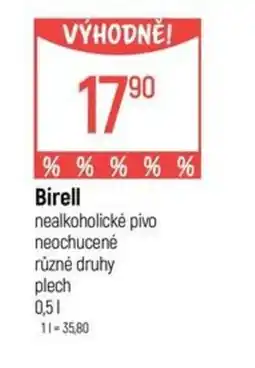 Globus Birell nealkoholické pivo neochucené různé druhy plech nabídka