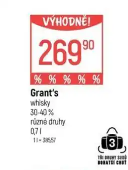 Globus Grant's whisky nabídka