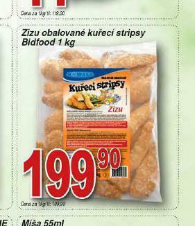 Lidl Zizu obalované kuřecí stripsy bidfood nabídka