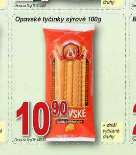 Lidl Opavské tyčinky sýrové nabídka