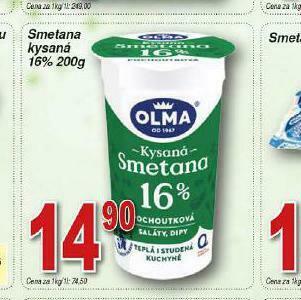 Lidl Smetana kysaná 16% nabídka