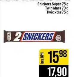 Jip Snickers Super 75 g Twin Mars 70 g Twix xtra nabídka