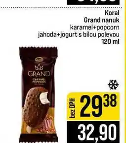 Jip Koral Grand nanuk karamel+popcorn jahoda+jogurt s bílou polevou 120 ml nabídka