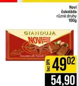 Jip Novi čokoláda různé druhy nabídka