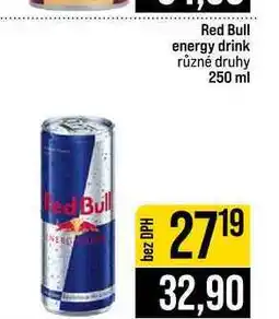 Jip Red Bull energy drink různé druhy nabídka