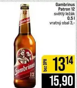 Jip Gambrinus Patron 12 světlý ležák nabídka