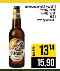 Jip Velkopopovický Kozel 11 řezaný ležák světlý ležák nabídka
