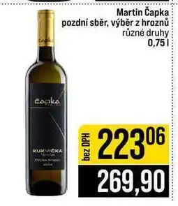Jip Martin Čapka pozdní sběr, výběr z hroznů různé druhy nabídka