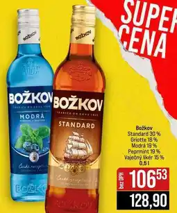 Jip Božkov Standard 30% Griotte 18 % Modrá 19% Peprmint 19% Vaječný likér 15% nabídka