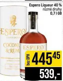 Jip Espero Liqueur 40% různé druhy nabídka
