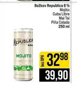 Jip Božkov Republica 6 % 3 Mojito Cuba Libre Mai Tai Piña Colada nabídka