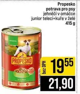 Jip Propesko potrava pro psy jehněčí v omáčce junior telecí+kuře v želé 415 g nabídka