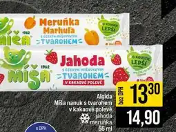 Jip Algida Miša nanuk s tvarohem v kakaové polevě jahoda meruňka nabídka