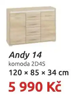 Nábytkáři Čech a Moravy Andy 14 komoda 2D4S nabídka