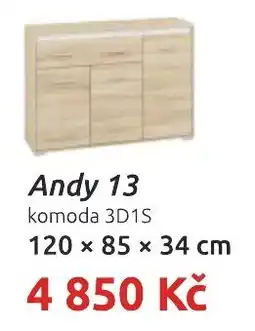 Nábytkáři Čech a Moravy Andy 13 komoda 3D1S nabídka
