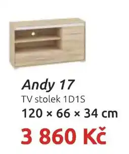 Nábytkáři Čech a Moravy Andy 17 TV stolek 1D1S nabídka