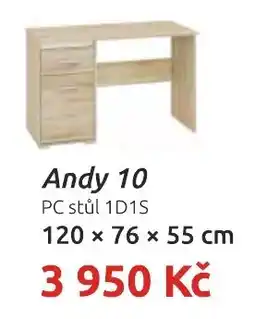 Nábytkáři Čech a Moravy Andy 10 PC stůl 1D1S nabídka