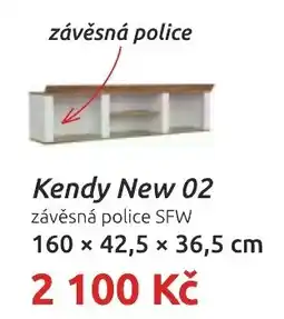 Nábytkáři Čech a Moravy Kendy New 02 závěsná police SFW nabídka