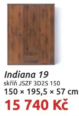 Nábytkáři Čech a Moravy Indiana 19 skříň JSZF 3D2S 150 nabídka