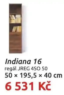 Nábytkáři Čech a Moravy Indiana 16 regál JREG 4SO 50 nabídka