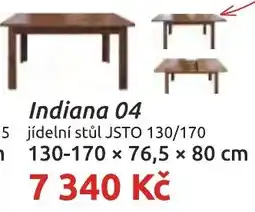 Nábytkáři Čech a Moravy Indiana 04 jídelní stůl JSTO 130/170 nabídka