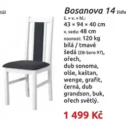 Nábytkáři Čech a Moravy Bosanova 14 židle nabídka